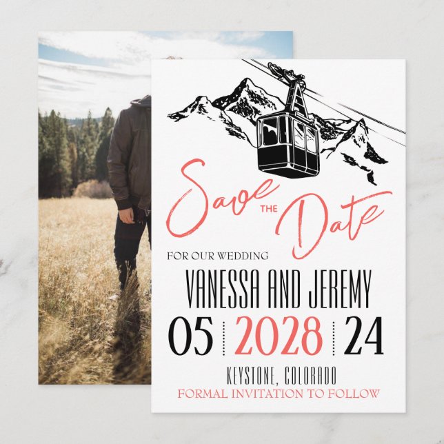 Save The Date Corail d'amour de la montagne (Devant / Derrière)