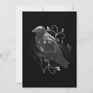Save The Date Corbeau Noir Avec Feuilles Filigree Odin Vikings D
