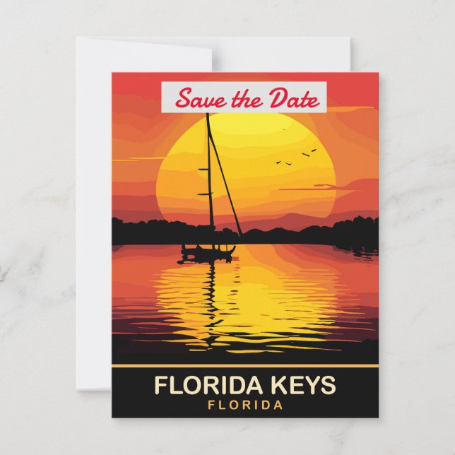 Save The Date Coucher de soleil sur les Keys de Floride,  (Devant)