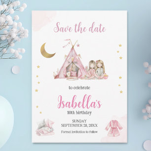Save The Date Couleur d'aquarelle de la fête du pyjama