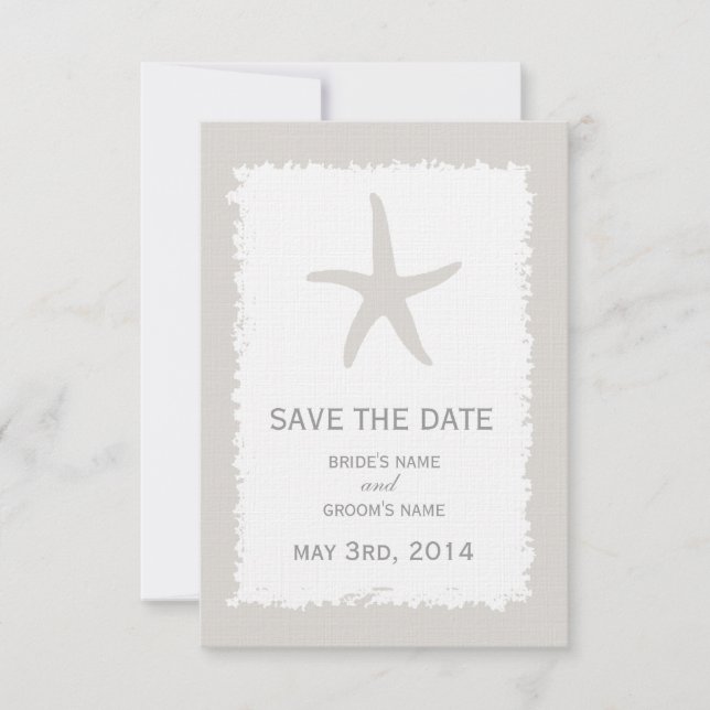 Save The Date Couleur Personnalisée Starfish Beach Wedding Enreg (Devant)
