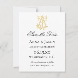 Save The Date COULEURS ÉDITABLES AJ Monogram JA Monogram Invitat