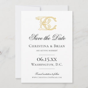 Save The Date COULEURS ÉDITABLES BC Monogramme CB Monogramme Inv