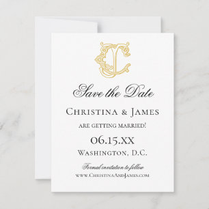 Save The Date COULEURS ÉDITABLES CJ Monogramme JC Monogramme Inv