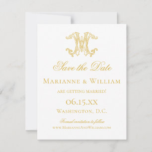 Save The Date COULEURS ÉDITABLES MW Monogramme WM Monogramme Inv