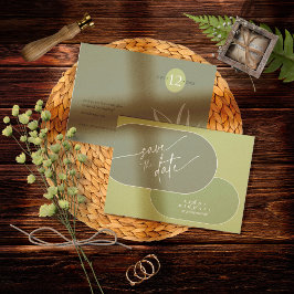 Save The Date Couleurs Eucalyptus Mariage V3 Green ID901