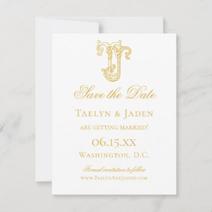 Save The Date COULEURS MODIFIABLES JT Monogramme TJ Monogramme I
