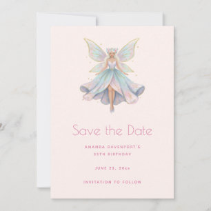 Save The Date Couleurs pastel de l'ange magique fée
