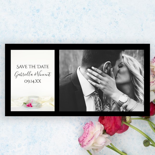 Save The Date Coupe de thé floral Roses roses mariage Enregistre (Créateur téléchargé)