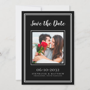 Save The Date Couple de fiançailles de mariage photo moderne noi