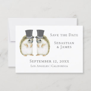 Save The Date Couple De Hérisson Mariage Gay Cute Enregistrer La