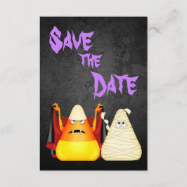 Save The Date Couple de maïs en bonbons mignon et effrayant pour