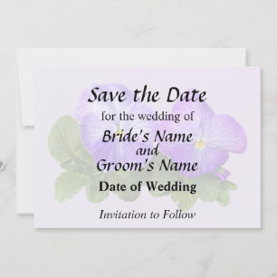 Save The Date Couple de Pensées Violet Clair et Blanc