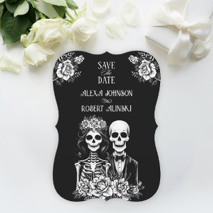 Save The Date Couple de squelettes gothiques tout en un mariage 