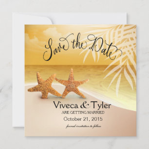 Save The Date Couple d'étoiles de mer Tropical Sauver la date   