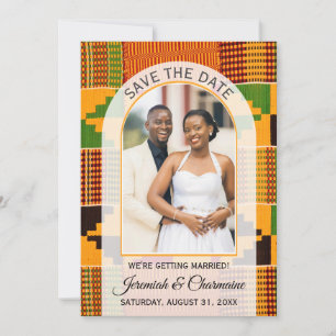 Save The Date Couple ghanéen Mariage Kente ghanéen