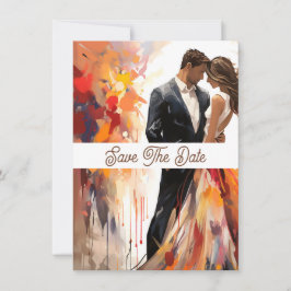 Save The Date Couple Mariage de automne d'automne Enregistrer la