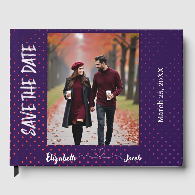 Save the Date Couple Photo  | Personalized Wedding Gästebuch (Vorderseite)