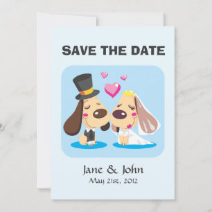 Save The Date Couples mariés de chien