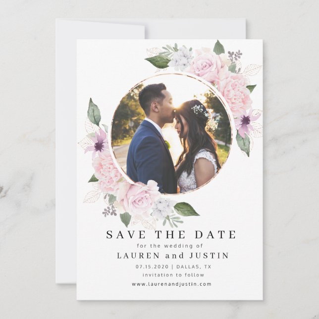 Save The Date Couronne de la roseraie ⎢Carte Photo de sauvegarde (Devant)