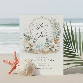 Save The Date Couronne de mariage tropical bohème de plage