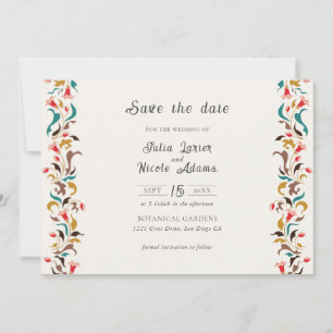 Save The Date Couronne florale élégante romantique moderne de ma