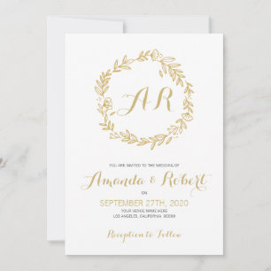 Save The Date Couronne florale or