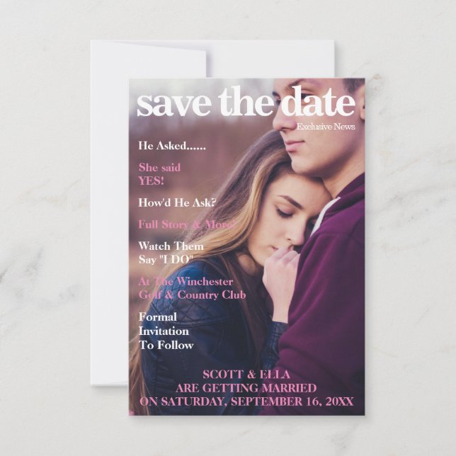 SAVE THE DATE COUVERTURE DE MAGAZINE | SAUVEGARDEZ LA DATE (Devant)