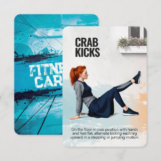 Save The Date Crab Kicks Fitness Card with Blue Backing
