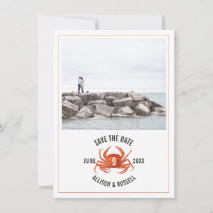 Save The Date Crabe bleu En vichy crabe rustique Mariage photo