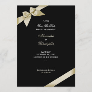 Save The Date Cream Ribbon Wedding Enregistrer La Date 2