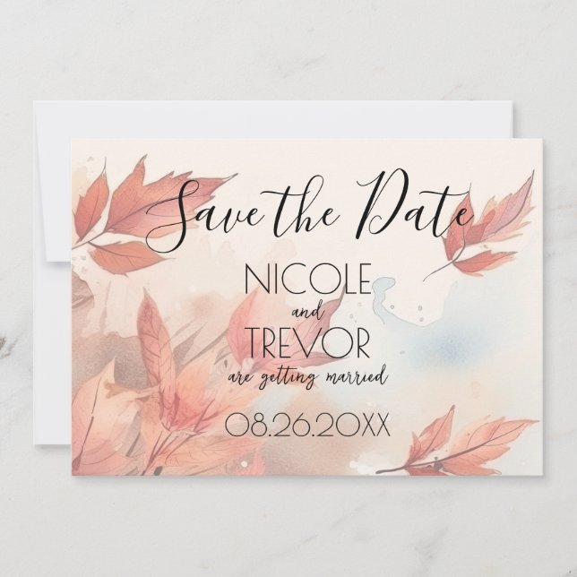 Save The Date Créer votre propre - Feuilles rouges d'automne (Devant)