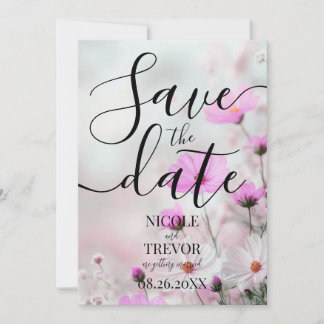Save The Date Créez Vos Propres Fleurs Roses Simples De Mariage