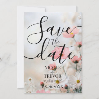 Save The Date Créez Vos Propres Fleurs Rouges Simples de Mariage