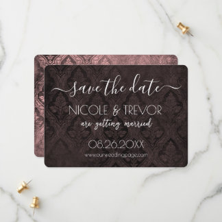 Save The Date Créez votre propre - Dark Gothic Vintage Damask