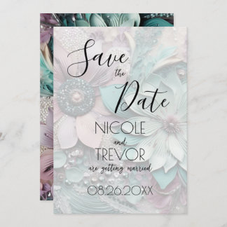 Save The Date Créez votre propre - Fleurs de papier