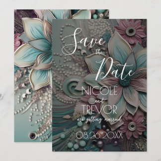 Save The Date Créez votre propre - Fleurs de papier chic Shabby 