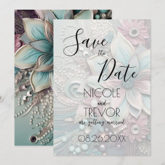 Save The Date Créez votre propre - Fleurs de papier chic Shabby 