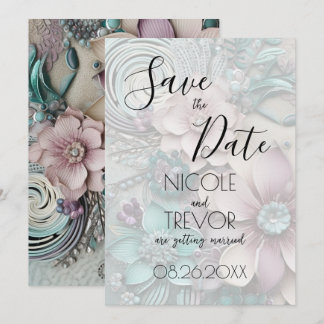 Save The Date Créez votre propre - Jolies fleurs de papier