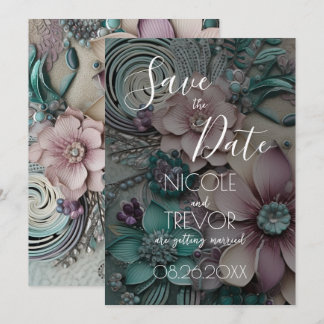 Save The Date Créez votre propre - Jolies fleurs de papier