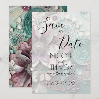 Save The Date Créez votre propre - Jolies Fleurs de papier chic 