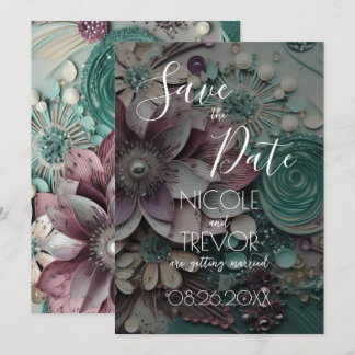Save The Date Créez votre propre - Jolies Fleurs de papier chic 
