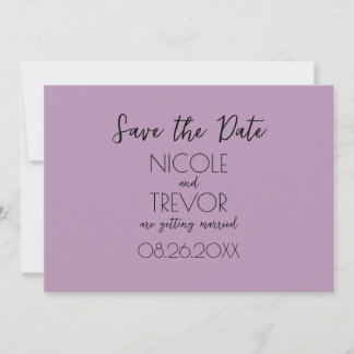 Save The Date Créez Votre Propre - Minimaliste Uni Mauve Clair