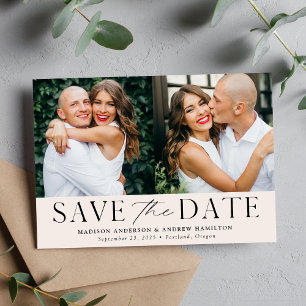 Save The Date Crème Élégant Moderne 2 Photo