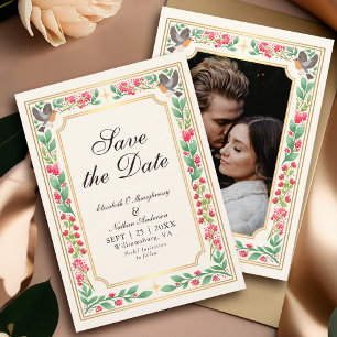 Save The Date Crème Enchantant Jardin botanique Mariage Photo