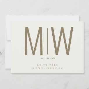 Save The Date Crème Lg. Mariage monographie Enregistrer la date 