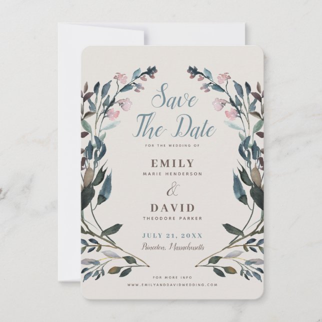 Save The Date Crest jardin | Eggshell | Mariage Enregistrer La D (Devant)