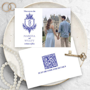 Save The Date Crête Royale avec Couronne Médiévale ou Fantastiqu