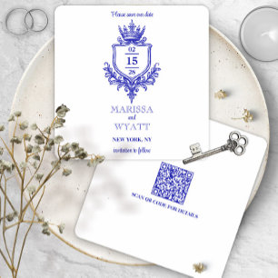 Save The Date Crête Royale avec Couronne Médiévale ou Fantastiqu