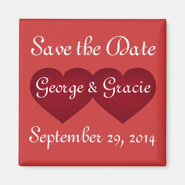 Save the Date Crimson Hearts Magnet (Vorne)